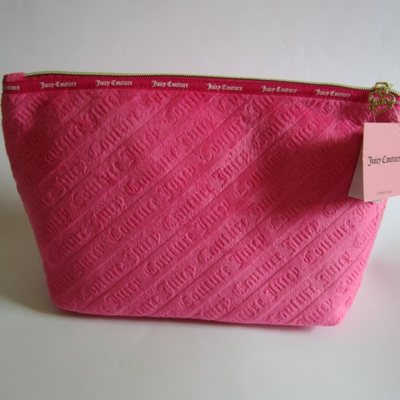 Juicy Couture Pink Velvet Cosmetic Make Up Bag - Picture 1 of 5